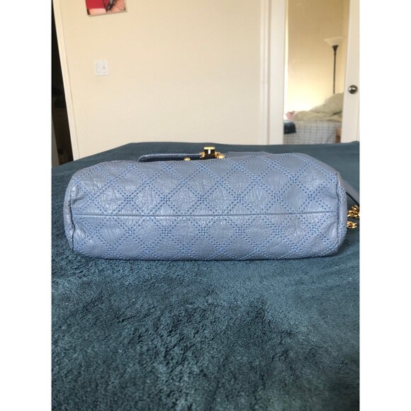 Marc Jacobs collection quilted blue large baroque single made in Italy bag - Picture 6 of 12